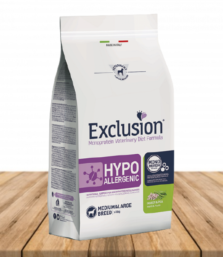 EXCLUSION VETERINARY DIET HYPOALLERGENIC INSECT & PEA 12KG